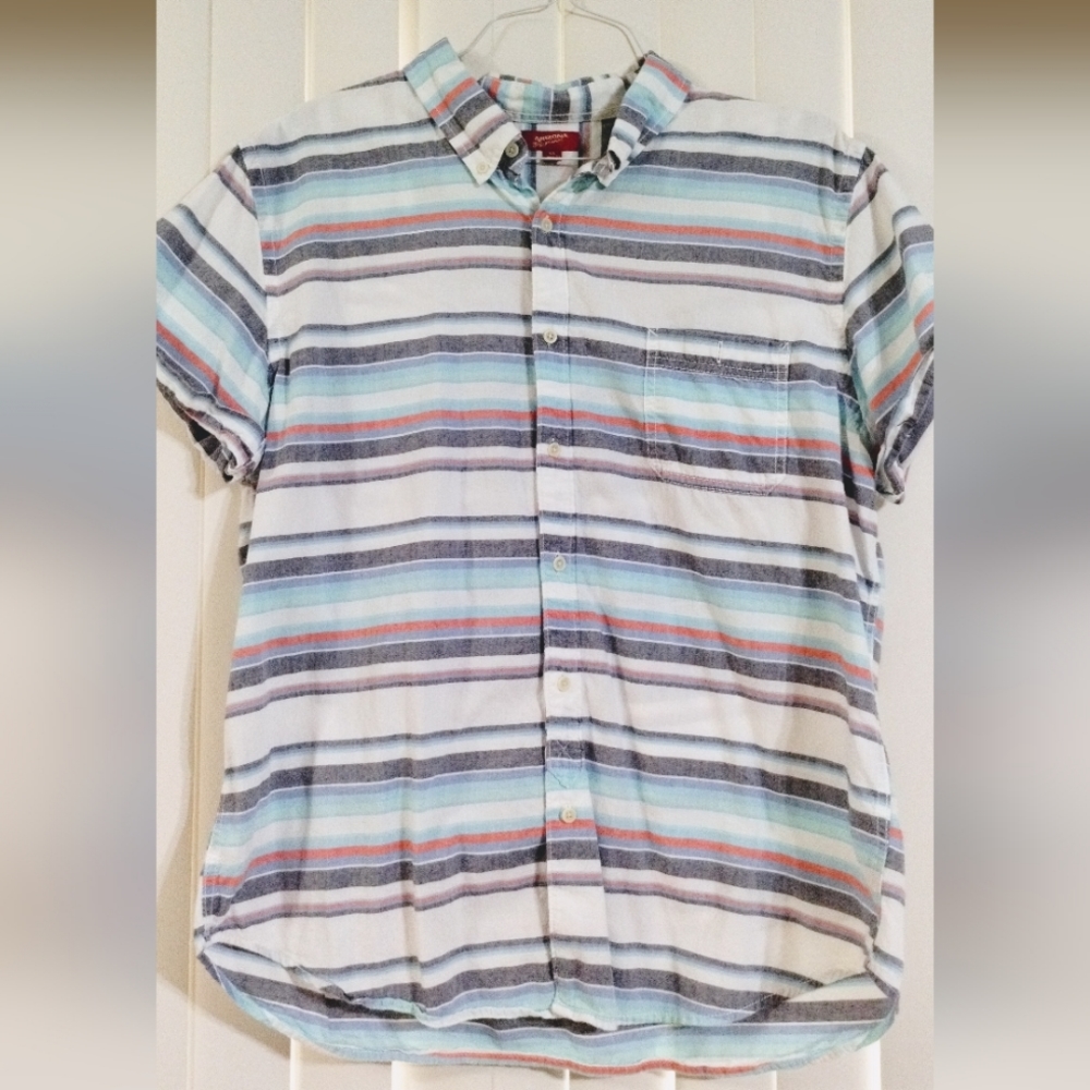 Arizona jeans- striped button down man's shirt-Size XXL